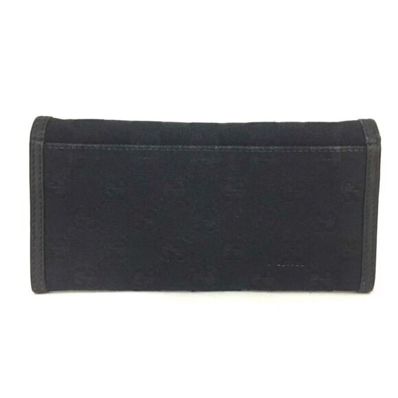 👛  AUTHENTIC GUCCI GG LOGO CANVAS LONG BILFOLD WALLET - Picture 5 of 10